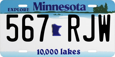 MN license plate 567RJW