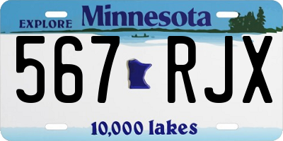 MN license plate 567RJX