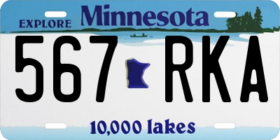MN license plate 567RKA