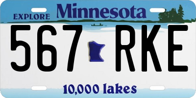 MN license plate 567RKE