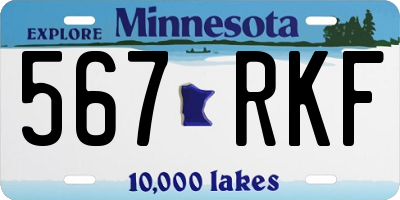 MN license plate 567RKF
