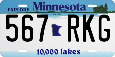 MN license plate 567RKG