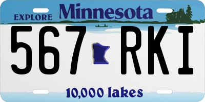 MN license plate 567RKI