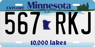 MN license plate 567RKJ