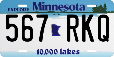 MN license plate 567RKQ