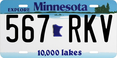 MN license plate 567RKV