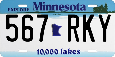 MN license plate 567RKY