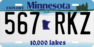 MN license plate 567RKZ
