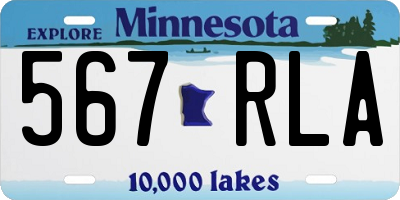 MN license plate 567RLA