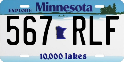 MN license plate 567RLF