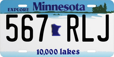 MN license plate 567RLJ