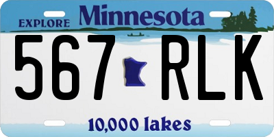 MN license plate 567RLK