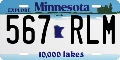 MN license plate 567RLM
