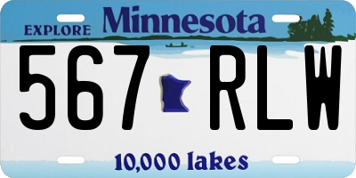 MN license plate 567RLW