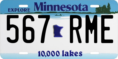 MN license plate 567RME