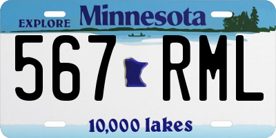 MN license plate 567RML