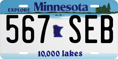 MN license plate 567SEB