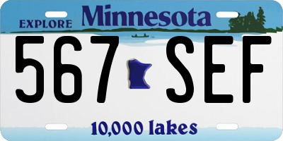MN license plate 567SEF
