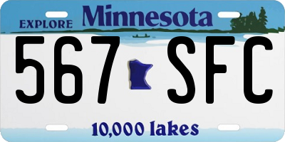 MN license plate 567SFC