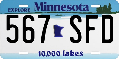 MN license plate 567SFD