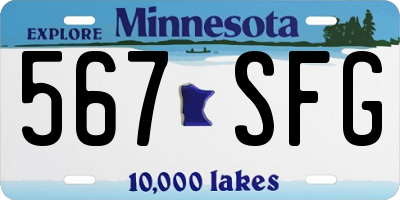 MN license plate 567SFG