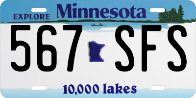 MN license plate 567SFS