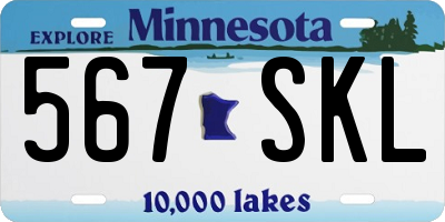 MN license plate 567SKL