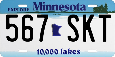 MN license plate 567SKT
