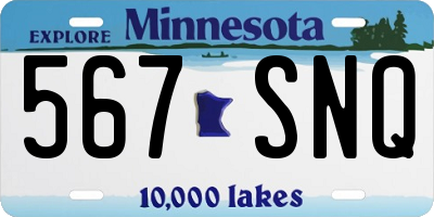 MN license plate 567SNQ