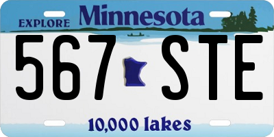 MN license plate 567STE