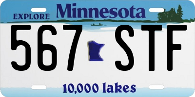 MN license plate 567STF