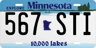 MN license plate 567STI