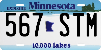 MN license plate 567STM