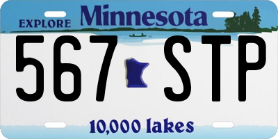MN license plate 567STP