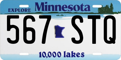 MN license plate 567STQ
