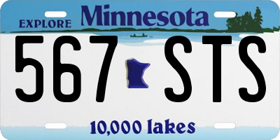 MN license plate 567STS