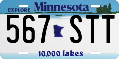 MN license plate 567STT