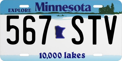 MN license plate 567STV