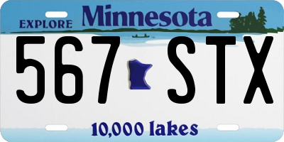 MN license plate 567STX