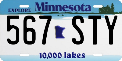 MN license plate 567STY
