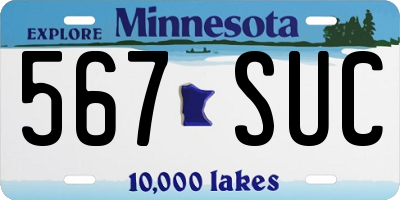 MN license plate 567SUC