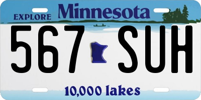 MN license plate 567SUH