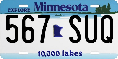 MN license plate 567SUQ