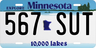 MN license plate 567SUT