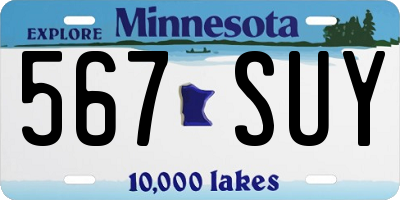MN license plate 567SUY