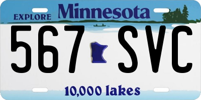 MN license plate 567SVC