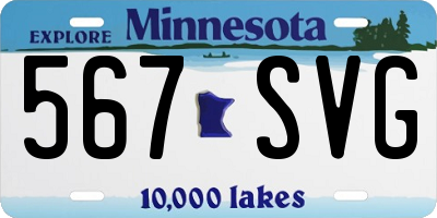 MN license plate 567SVG