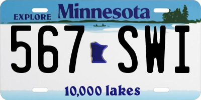 MN license plate 567SWI