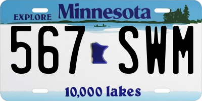 MN license plate 567SWM