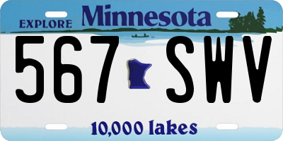MN license plate 567SWV